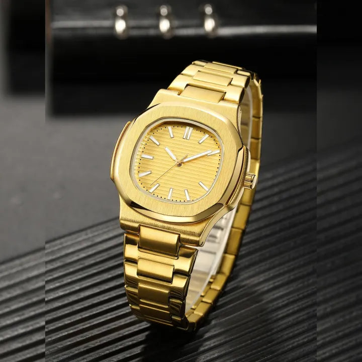 Classy Watch for Men Stainless Steel Chain Waterproof Quartz Watch
