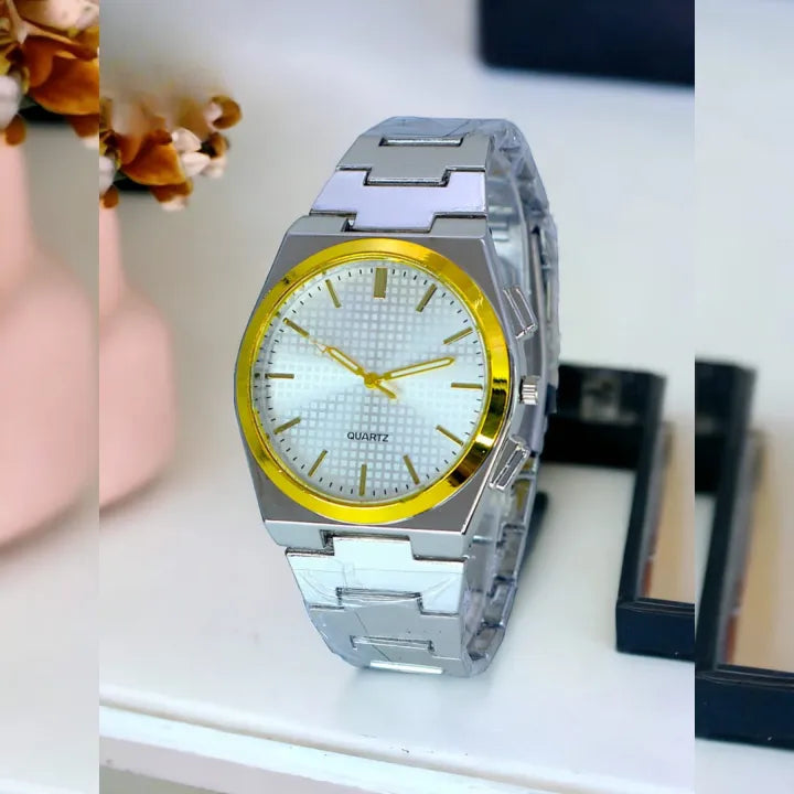 Classy Watch for Men Stainless Steel Chain Waterproof Quartz Watch